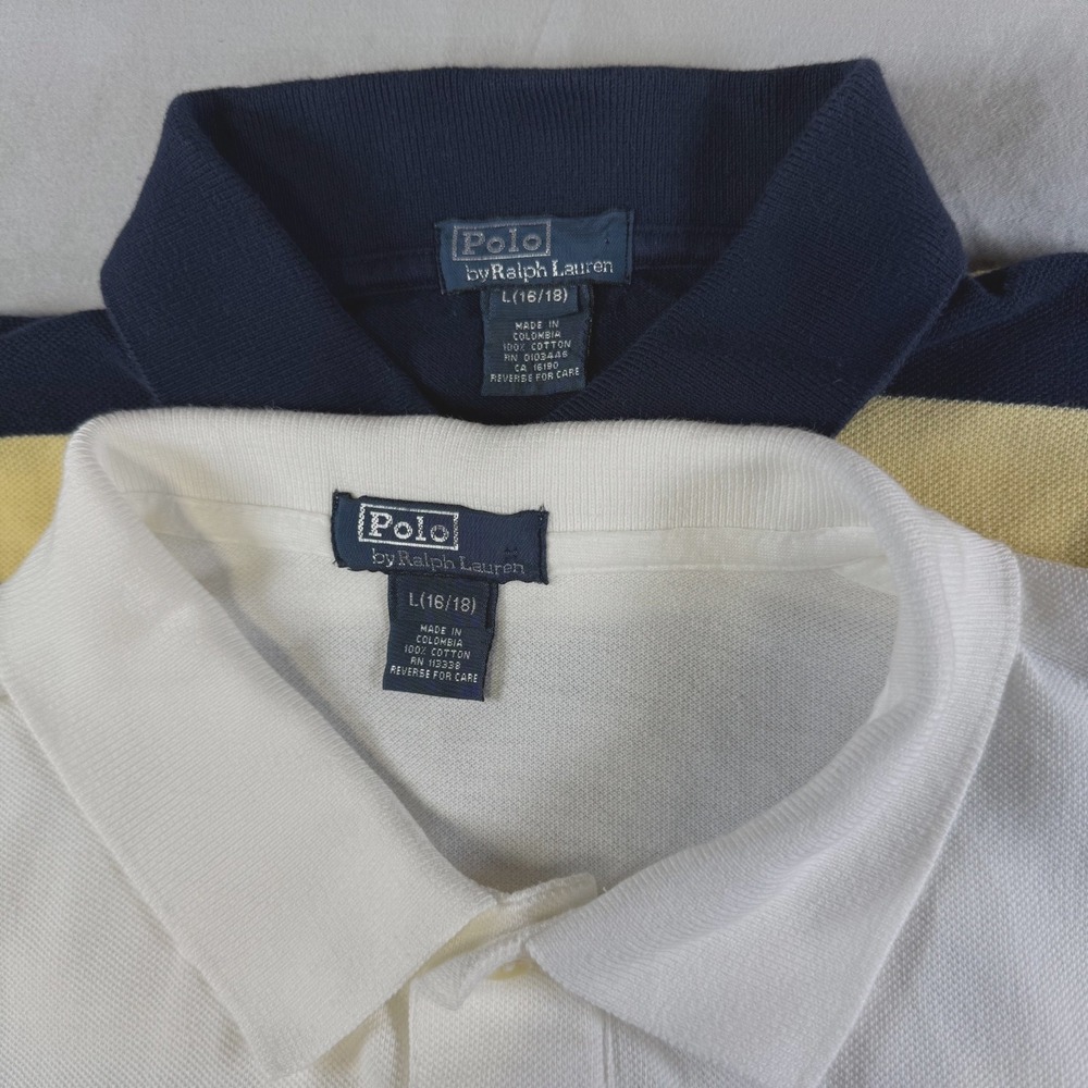 Lot of 2 Vintage Polo Ralph Lauren Polo Shirts Youth Size Large 16-18 - Picture 6 of 8